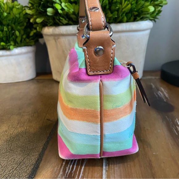 Coach Y2K Watercolor Multicolored Stripe Minibag Pouchette - Picture 7 of 12
